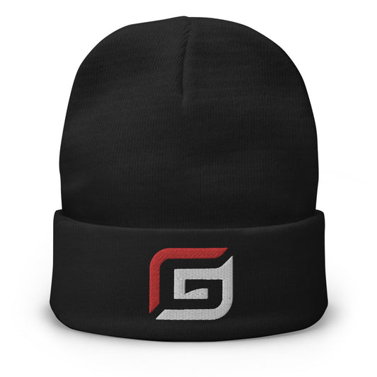 Black Beanie with Red/White Embroidered G