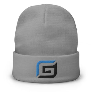 Open image in slideshow, White or Gray Beanie with Teal/White Embroidered G
